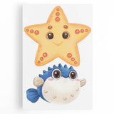 Cute Starfish & Pufferfish Nursery Wall Art – Baby Room Decor
