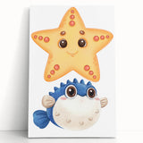 Cute Starfish & Pufferfish Nursery Wall Art – Baby Room Decor