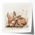 Resting Fawn - Kids Room Wall Art Canvas and Framed Options
