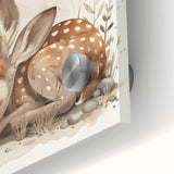 Resting Fawn - Kids Room Wall Art Canvas and Framed Options