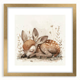 Resting Fawn - Kids Room Wall Art Canvas and Framed Options