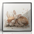 Resting Fawn - Kids Room Wall Art Canvas and Framed Options