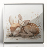 Resting Fawn - Kids Room Wall Art Canvas and Framed Options
