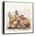 Resting Fawn - Kids Room Wall Art Canvas and Framed Options