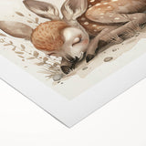 Resting Fawn - Kids Room Wall Art Canvas and Framed Options
