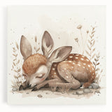 Resting Fawn - Kids Room Wall Art Canvas and Framed Options