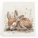 Resting Fawn - Kids Room Wall Art Canvas and Framed Options