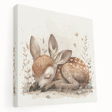 Resting Fawn - Kids Room Wall Art Canvas and Framed Options