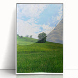 Art deco poster of spring season in pastel shades on white framed acrylic, suitable for nursery wall art.