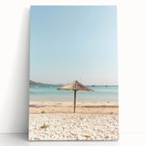 Large black and white stretched canvas depicting a summer scene, ideal for kitchen wall art or bedroom decor.