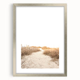 Textured abstract art print in muted blues and greens on a framed canvas, ideal for bedroom wall decor.