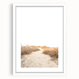 Abstract art print featuring swirling blue and white patterns on a framed canvas, suited for bedroom or dining room decor.