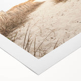 Art deco poster featuring a summer beach scene on rolled canvas, suitable for dining room wall art.