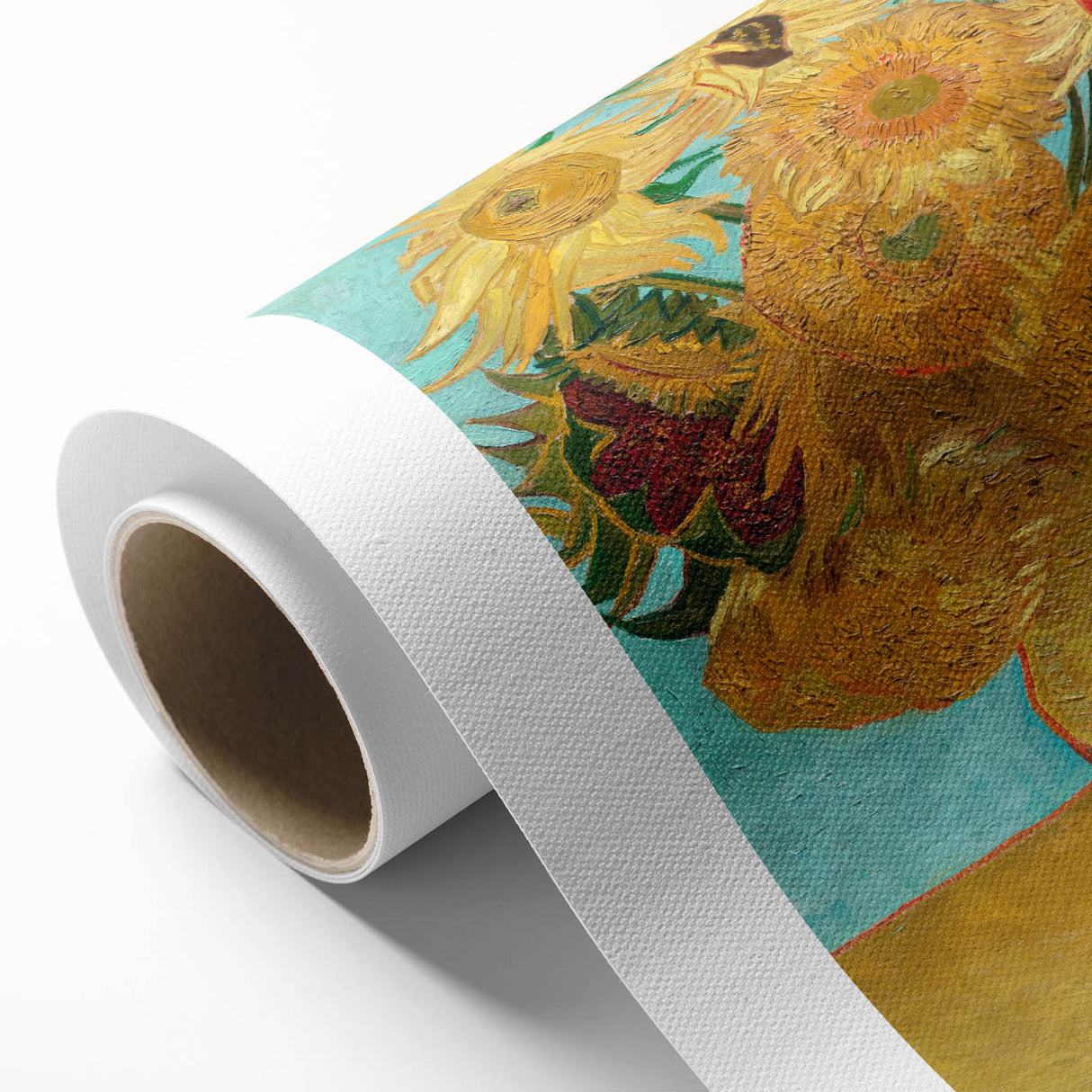 Art Deco style poster of a serene landscape on rolled canvas, featuring soft pastel colors, ideal for nursery wall art.