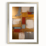 Abstract strokes wall art framed in silver with a mat, showcasing vibrant colors and unique patterns, perfect for modern home decor. Ideal for living rooms or offices.