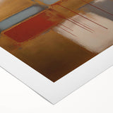 Abstract strokes wall art on rolled canvas showcasing vibrant blue, orange, and yellow hues, perfect for modern decor, elegantly packaged in a protective tube.