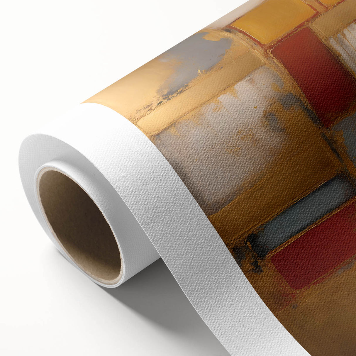Abstract strokes wall art on rolled canvas, showcasing vibrant colors and dynamic patterns, ideal for contemporary home decor, delivered in protective packaging.