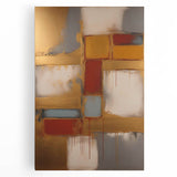 Abstract strokes wall art featuring vibrant colors on a stretched canvas, ideal for modern home decor. The dynamic design adds artistic flair to any room.