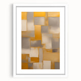 Abstract strokes wall art in a sleek white frame, showcasing vibrant colors and dynamic patterns, perfect for modern home decor or office settings.