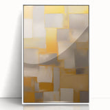 Framed abstract strokes wall art in white acrylic, showcasing vibrant colors and dynamic patterns, ideal for modern home decor, enhancing interior aesthetics.