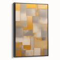 Framed abstract strokes wall art in black, showcasing a modern design with dynamic lines, perfect for contemporary home decor. The canvas art is displayed from a side view, highlighting its sleek profile and elegant framing.