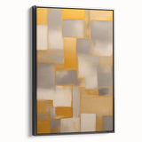 Framed abstract strokes wall art in black, showcasing a modern design with dynamic lines, perfect for contemporary home decor. The canvas art is displayed from a side view, highlighting its sleek profile and elegant framing.