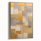 Framed canvas wall art showcasing abstract silver strokes on a textured background, ideal for modern home decor, highlighting elegance and sophistication.