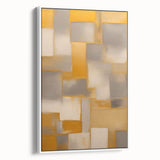Framed abstract strokes wall art in a modern white design, showcasing vibrant colors and fluid shapes, perfect for contemporary home decor.