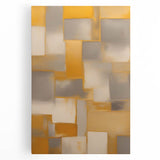 Abstract strokes wall art on stretched canvas, showcasing vibrant colors of blue, orange, and white, perfect for modern home decor, enhancing artistic ambiance.