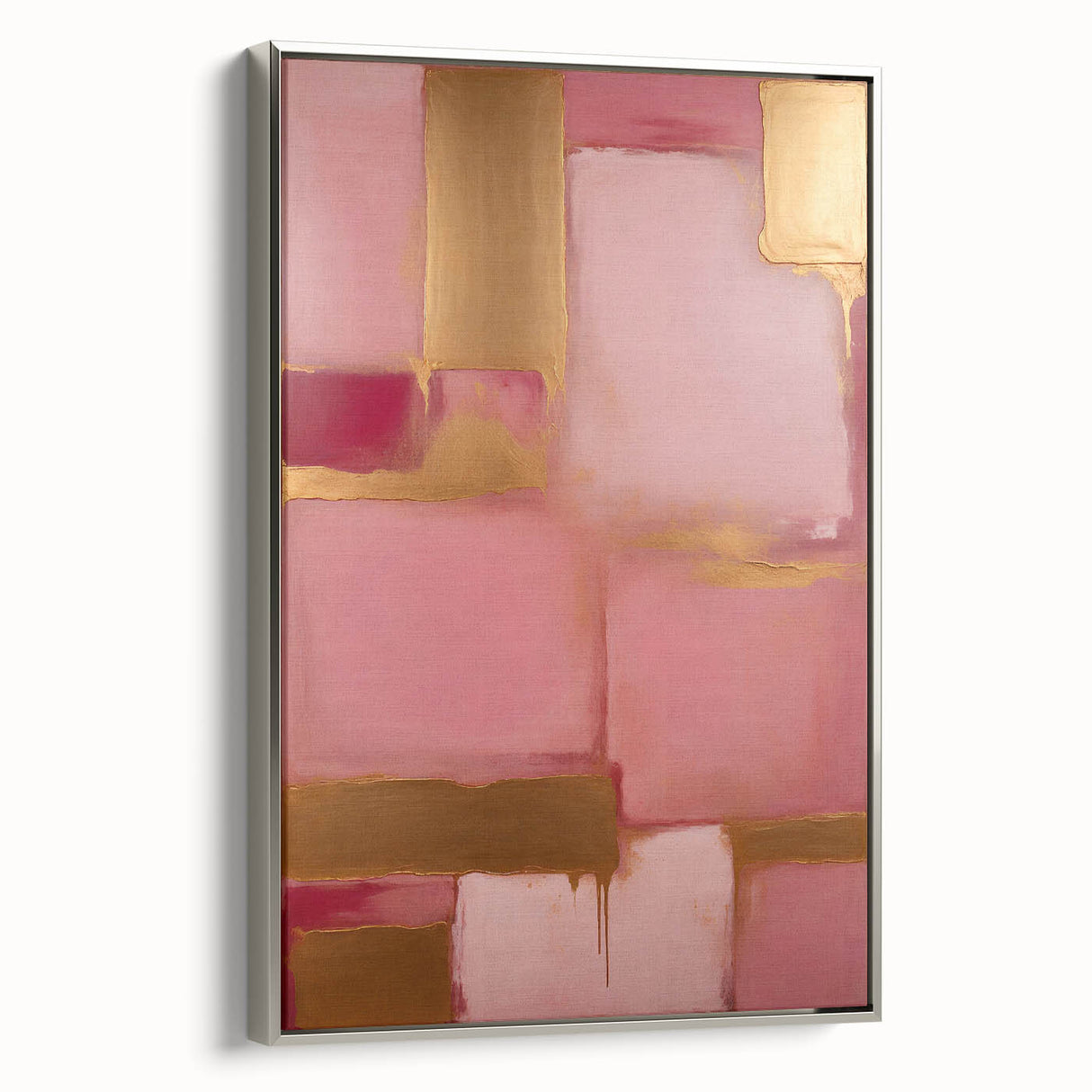 Framed canvas wall art showcasing abstract silver strokes on a textured background, highlighting a modern design perfect for contemporary decor.
