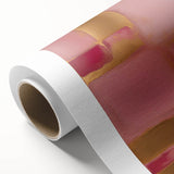 Abstract wall art featuring vibrant, swirling strokes in shades of blue, orange, and gold on rolled canvas, ideal for modern home decor or artistic spaces.