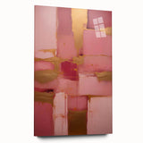 Abstract wall art featuring colorful strokes on acrylic glass, showcasing a vibrant modern design. Side view highlights the sleek edges and glossy finish, ideal for contemporary decor.