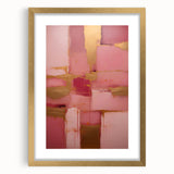 Abstract wall art featuring vibrant strokes in gold and blue, framed with a mat, showcasing a modern design ideal for contemporary decor. Perfect for living spaces.