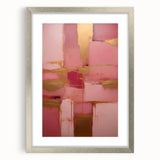 Abstract wall art featuring colorful strokes in vibrant hues, framed in a sleek silver frame with a mat, ideal for modern home decor. Perfect for adding a contemporary touch to living spaces.