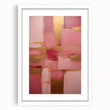 Abstract strokes wall art framed with a white mat, showcasing vibrant colors and dynamic patterns, perfect for modern home decor. Ideal for enhancing living spaces.