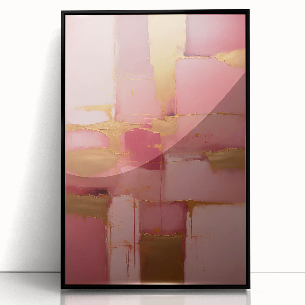 Framed abstract strokes wall art in black acrylic, showcasing dynamic, fluid lines and shapes that enhance modern decor aesthetics, perfect for living spaces.