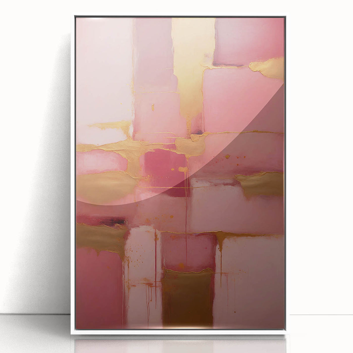 Framed abstract strokes wall art featuring vibrant colors in a modern design, displayed against a white background, ideal for contemporary home decor.