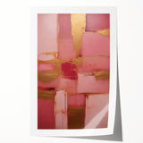 Abstract strokes wall art print showcasing vibrant colors and dynamic shapes, ideal for modern home decor. The rolled print is packaged securely for delivery.