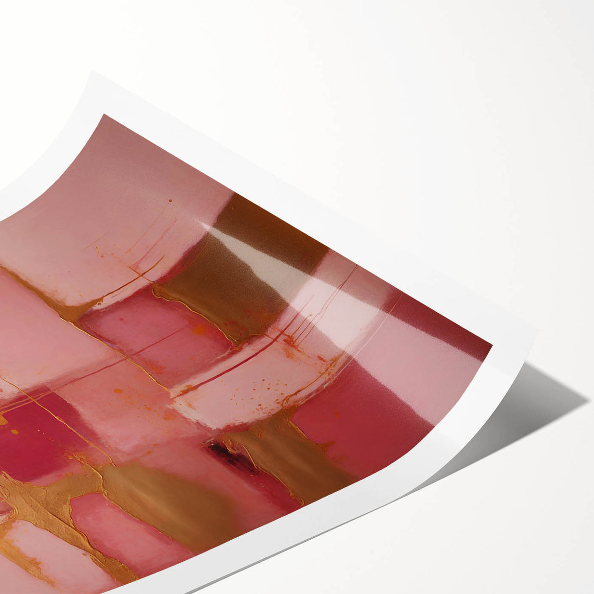 Abstract wall art print showcasing vibrant strokes in bold colors, rolled and ready for display. Ideal for modern home decor, adding a touch of creativity.