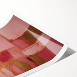 Abstract wall art print showcasing vibrant strokes in bold colors, rolled and ready for display. Ideal for modern home decor, adding a touch of creativity.