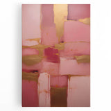 Abstract strokes wall art on stretched canvas featuring vibrant colors like blue, pink, and gold, ideal for modern home decor, adding a stylish touch to living spaces.