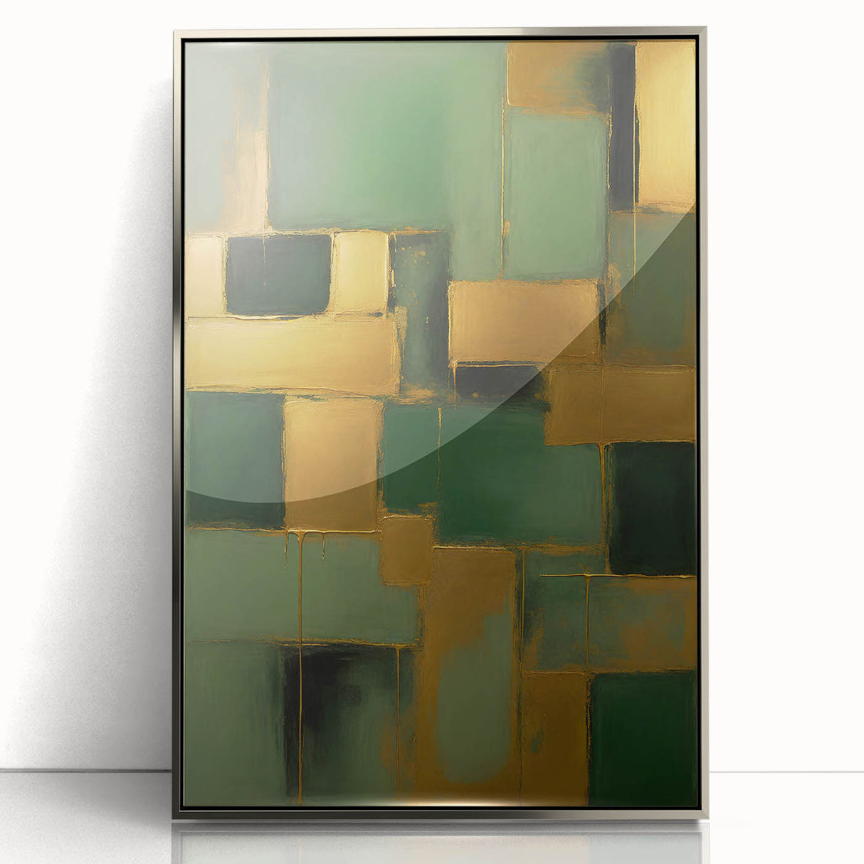 Framed abstract wall art showcasing dynamic silver strokes on a white background, ideal for modern decor in living spaces or offices.