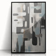 Framed acrylic wall art featuring abstract strokes in black and white, showcasing modern design elements, perfect for contemporary home decor.