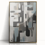 Abstract strokes wall art framed in acrylic with a gold finish, showcasing vibrant colors and dynamic patterns, perfect for modern interior decor.