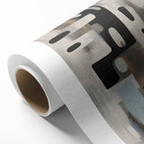 Abstract strokes wall art on rolled canvas showcasing vibrant colors of blue, pink, and gold, perfect for modern home decor. Ideal for adding a contemporary touch to living spaces.