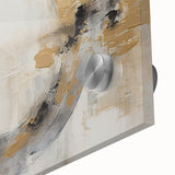 Close-up of vibrant abstract strokes wall art printed on acrylic glass, showcasing bold colors and fluid patterns, perfect for modern home decor.