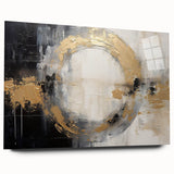 Abstract strokes wall art design displayed in a side view, showcasing vibrant colors and fluid shapes on acrylic glass, perfect for contemporary decor.