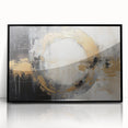 Framed abstract wall art featuring dynamic black strokes on acrylic, set against a minimalist backdrop, ideal for modern home decor and artistic expression.