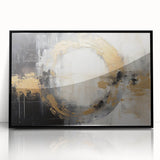 Framed abstract wall art featuring dynamic black strokes on acrylic, set against a minimalist backdrop, ideal for modern home decor and artistic expression.
