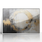 Framed abstract strokes wall art with a sleek white frame, showcasing vibrant colors and dynamic patterns, perfect for modern home decor. Ideal for adding a contemporary touch to living spaces or offices.